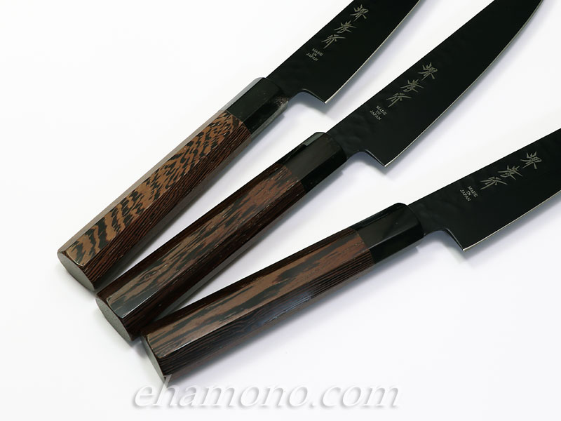 即購OK】堺孝行 黒影 ペティナイフ 150mm VG10 槌目 フッ素加工 堺孝行