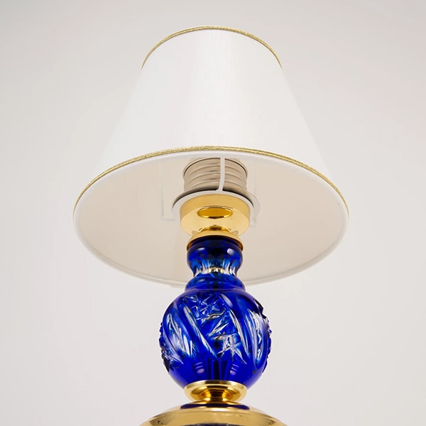ボヘミアンガラス シェードデスクランプ ブルー（Φ185×H300mm） | EL JEWEL