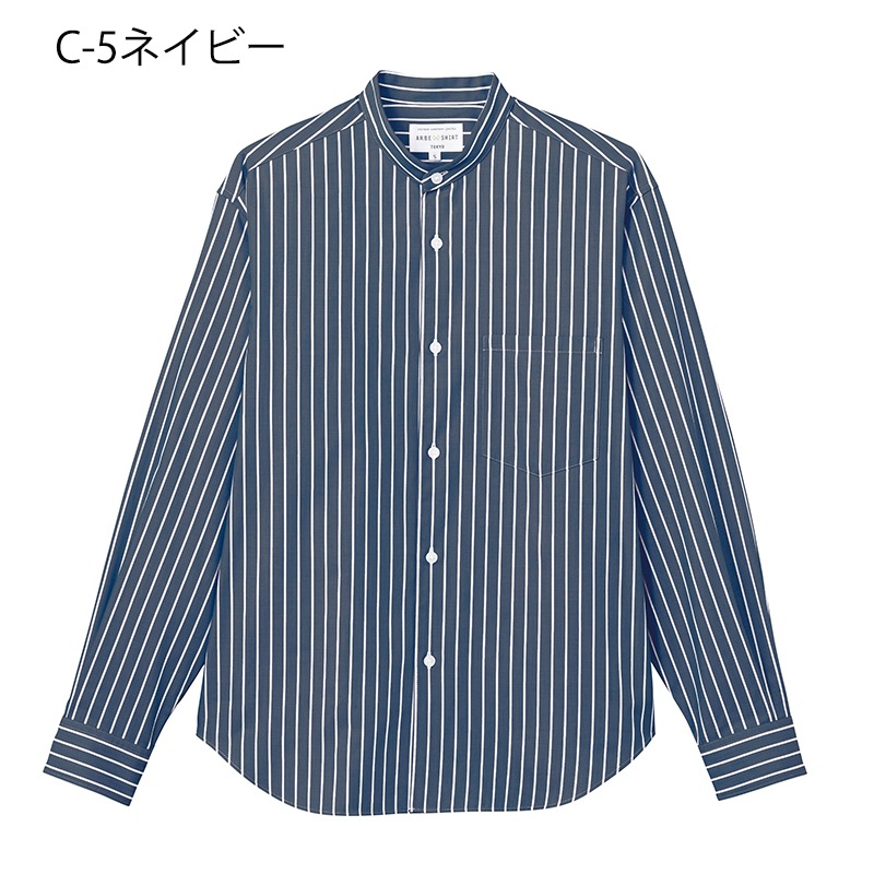 公式] アルベ スタンドカラーストライプシャツ EP9009