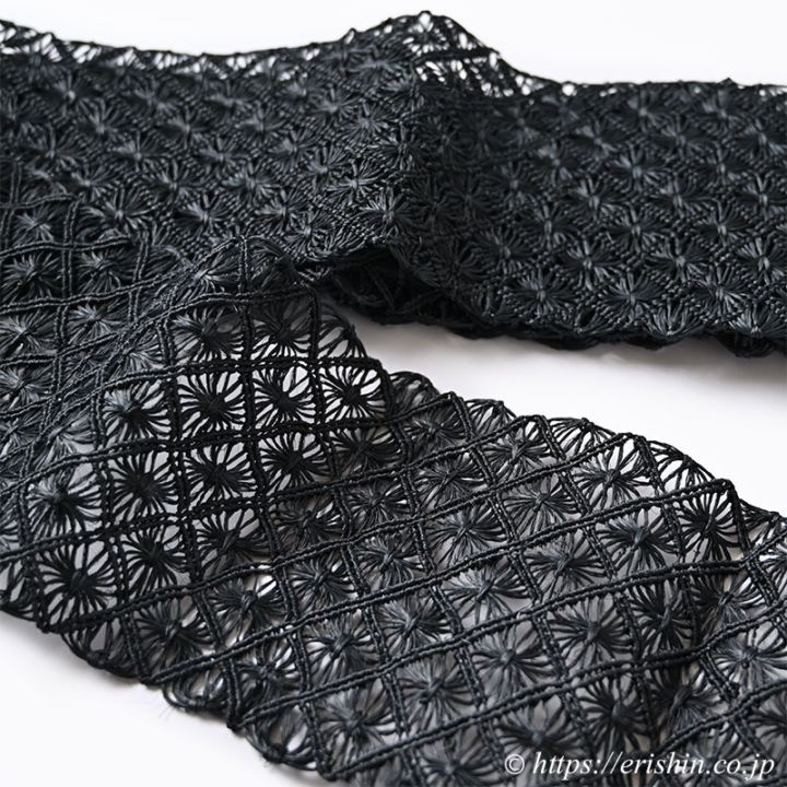 誉田屋源兵衛 半幅帯（芭蕉通風段文/黒）誉田屋源兵衛『着物・呉服えり新』