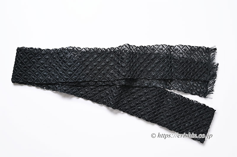 誉田屋源兵衛 半幅帯（芭蕉通風段文/黒）誉田屋源兵衛『着物・呉服えり新』