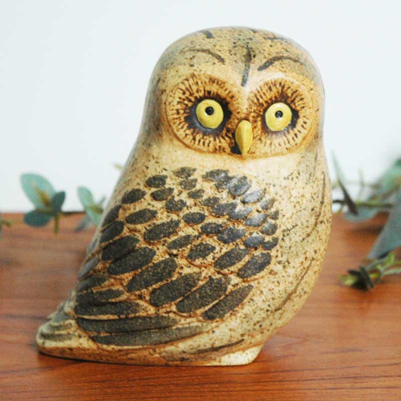 OWL フクロウ Lisa Larson(リサラーソン） 置物 オブジェ/little by