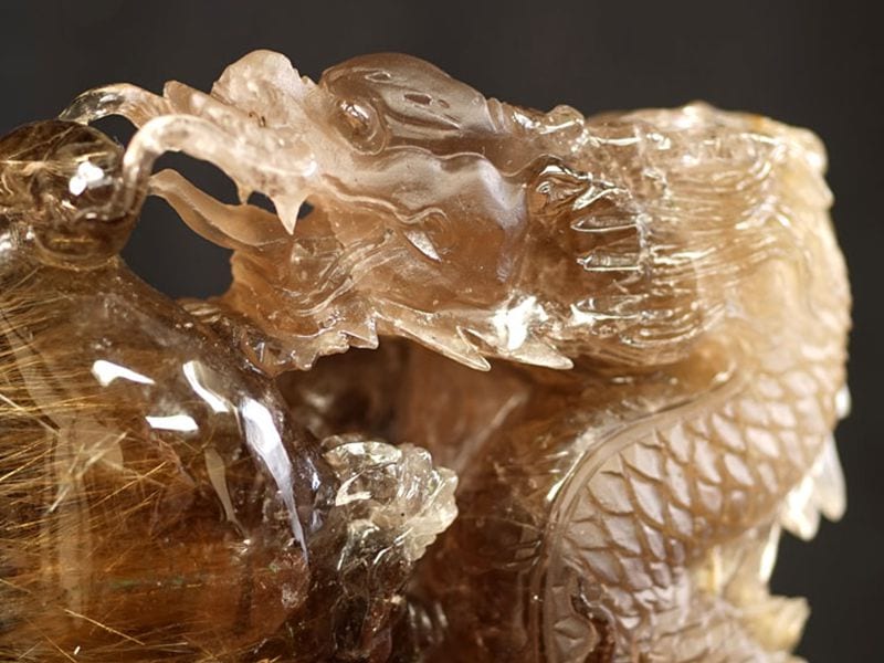 ルチルクォーツ 龍彫り物 【成功と繁栄の象徴】 No.1｜最高級