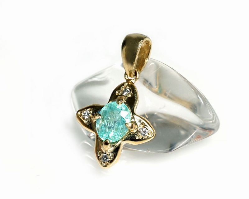 パライバトルマリン ペンダントトップ （18金イエローゴールド） No.3