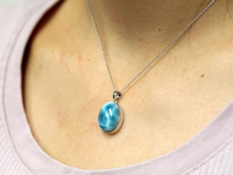 ラリマー ペンダントトップ （18金ホワイトゴールド） No.7 最高級