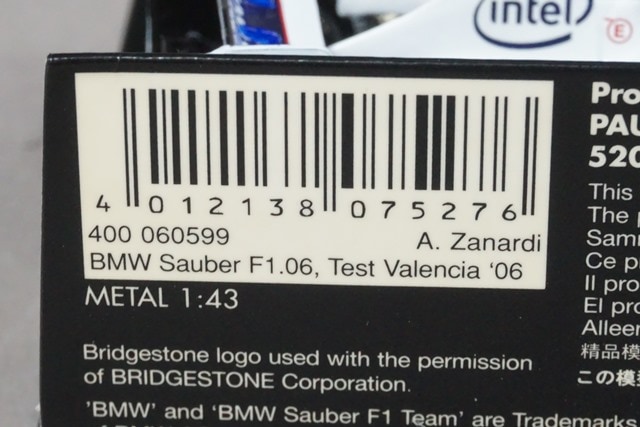 1/43 ミニチャンプス 400060599 BMW ザウバー F1.06 テストカー 2006 A
