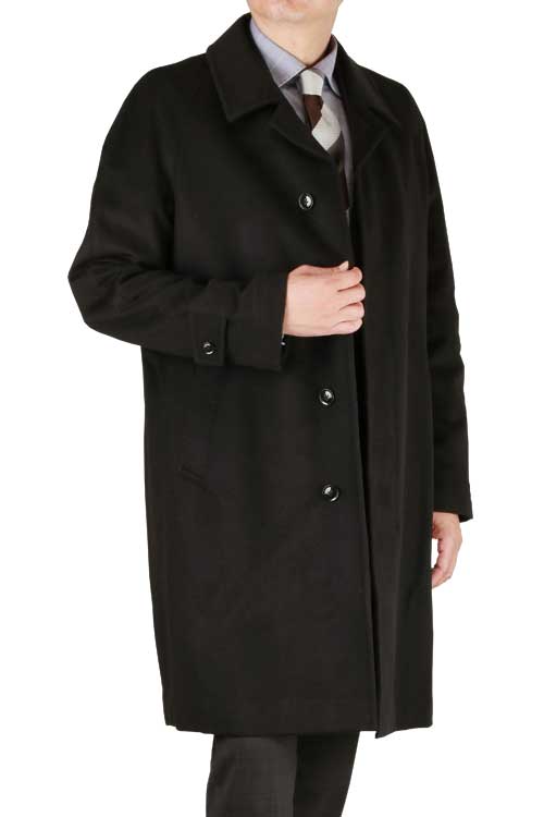 カシミヤコート メンズ ラグランステンカラー ハーフコート 秋冬