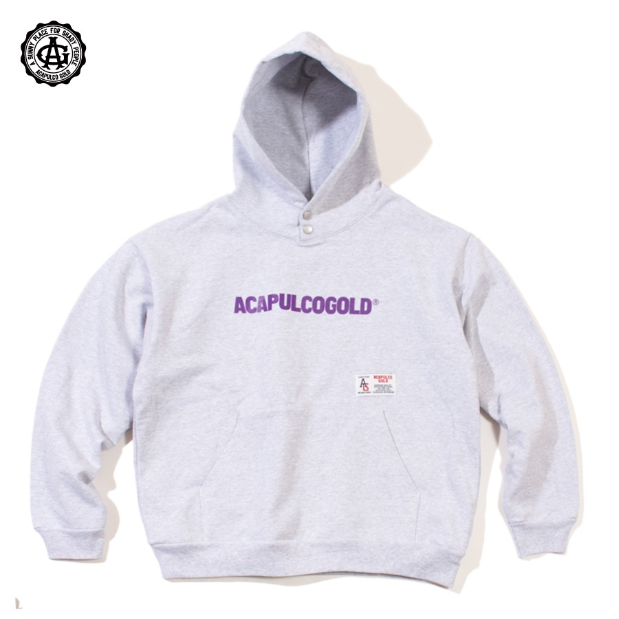 ACAPULCO GOLD : LINEAR SIGNATURE SNAP HOODED SWEATSHIRT | Acapulco