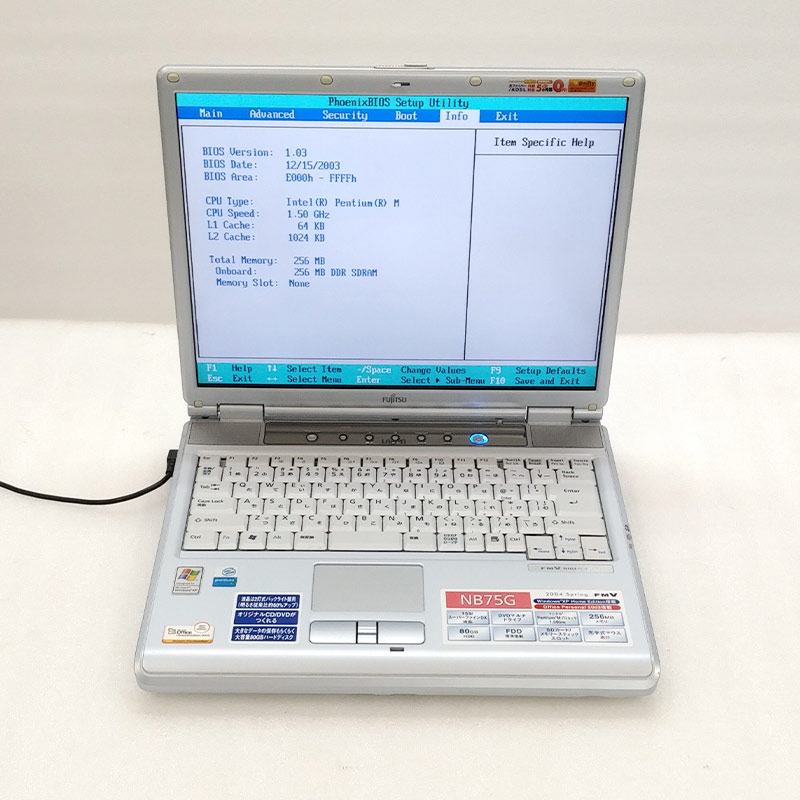ジャンク品 富士通 FMV-BIBLO NB75G ジャンクPC ジャンクパソコン 保証