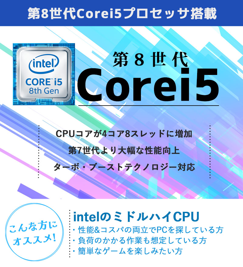 第8世代i5 中古パソコン NEC VersaPro VKT16/X-2 Windows11 Pro Core
