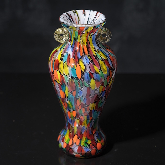 た60○豪華❗️高63cmツイスト 琉球ガラス花瓶 た60○豪華❗️