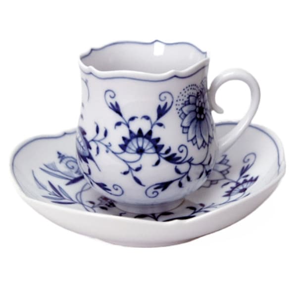 マイセン ブルーオニオン＆ブルーオーキッド ペアコーヒーカップ