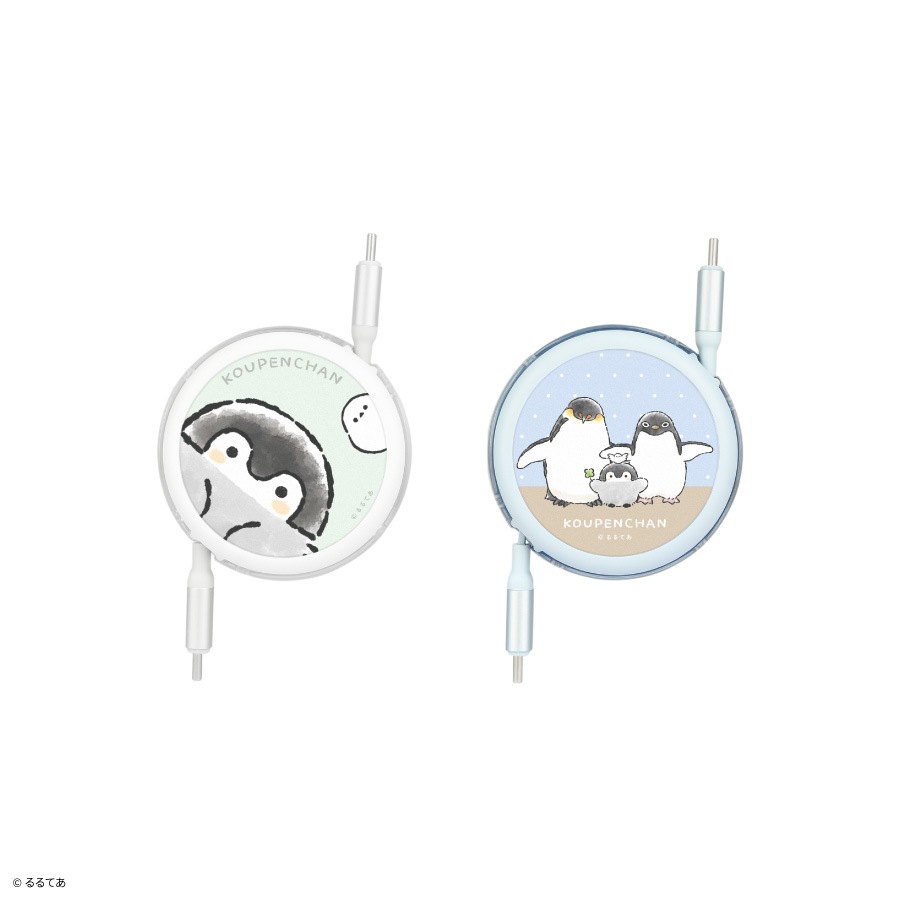 コウペンちゃん PD60W 対応 USB2.0 リール式 Type-C ケーブル | か行