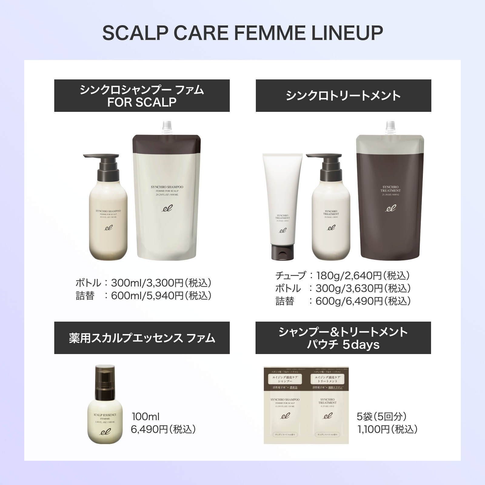 詰替】シンクロシャンプー ファム FOR SCALP | ELECTRON ONLINE SHOP