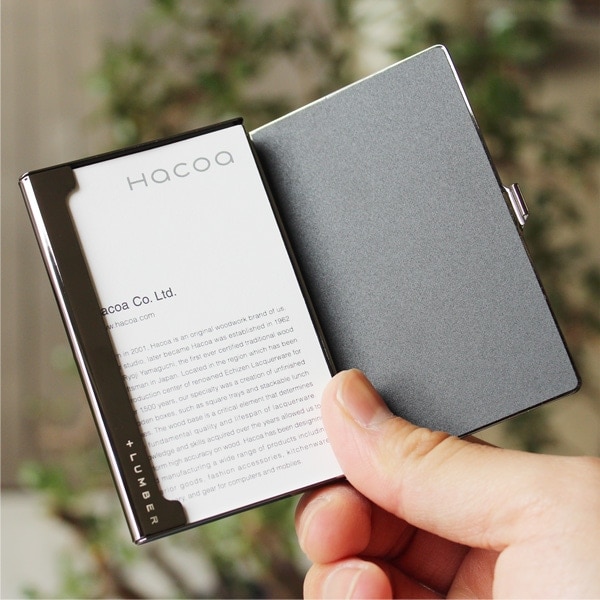 プレミアム】「CARD CASE（黒檀）」重厚感のあるステンレス素材と黒檀