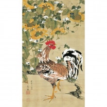 伊藤若冲 動植綵絵 雪中鴛鴦図 高級仕様 額 美術品 インテリア 作品