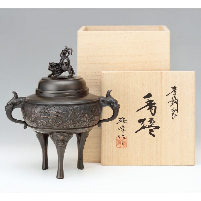 青銅製龍香炉』【ポイント5％還元中】 : アートの友社 『青銅製龍香炉