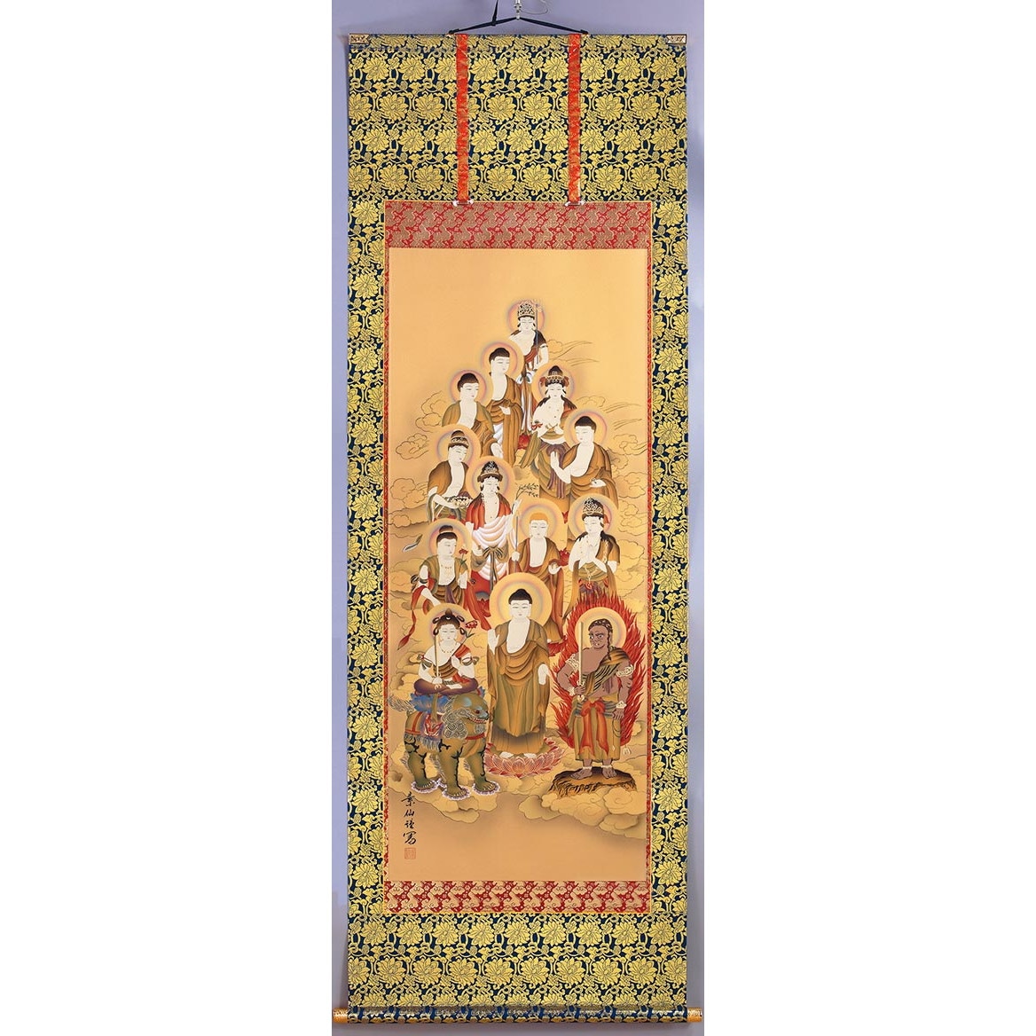 真作/伊予十三佛霊場御宝印軸/桐共箱付/布袋屋掛軸B-20 真作/伊予十三