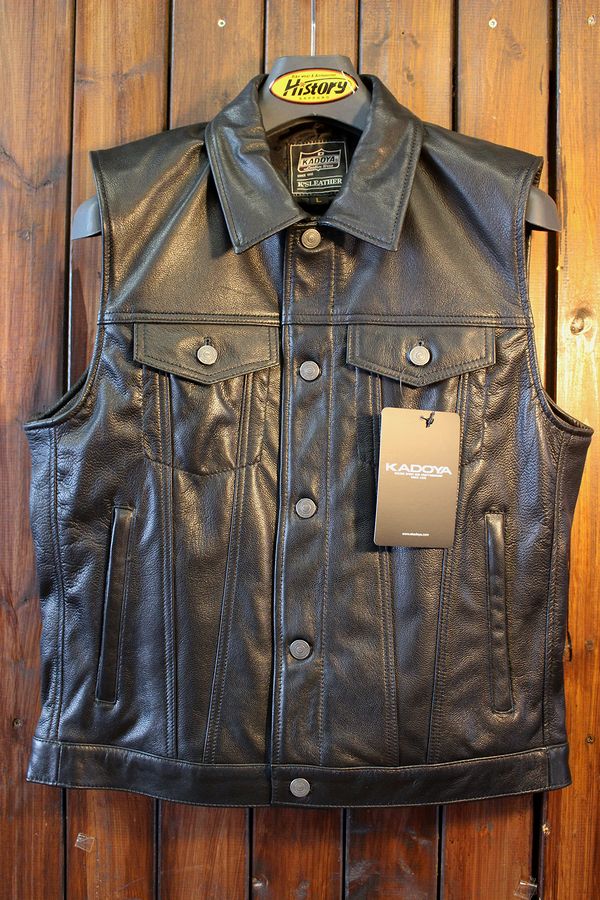 カドヤ(KADOYA) DT LEATHER VEST DTレザーベスト ゴートスキン