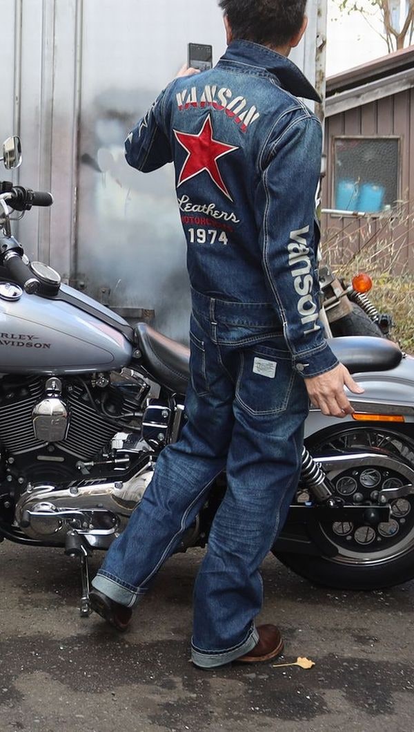 VANSON バンソン NVAO-2401 オールインワン 刺繍ツナギ ワンスター