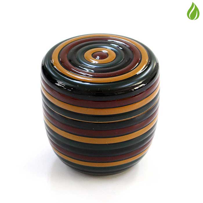 茶道具 棗 東雲 中棗 独楽塗 ( 内梨子地 ) 木箱付