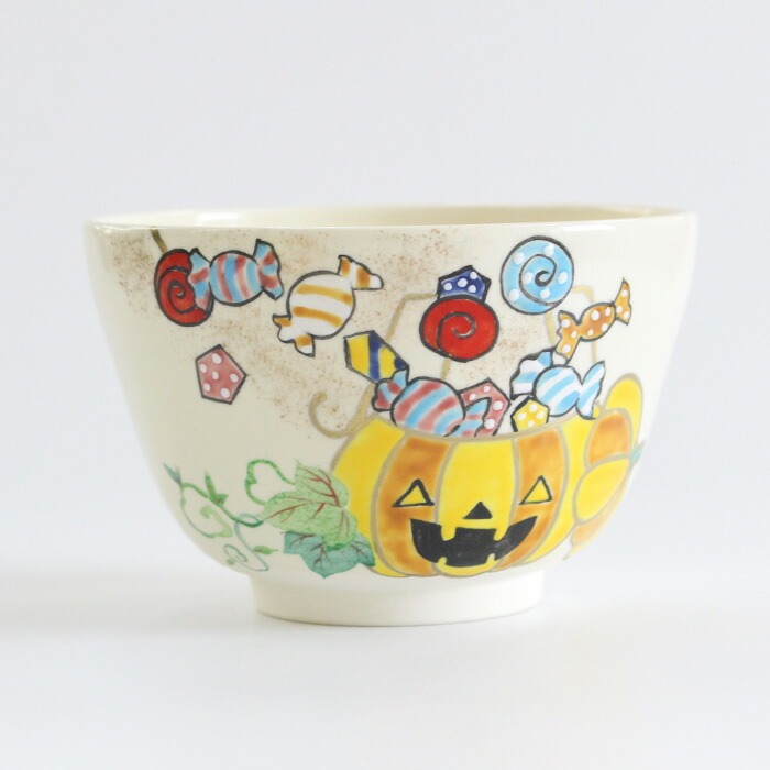茶道具 抹茶茶碗 加藤永山 色絵 パンプキンキャンディーBOX