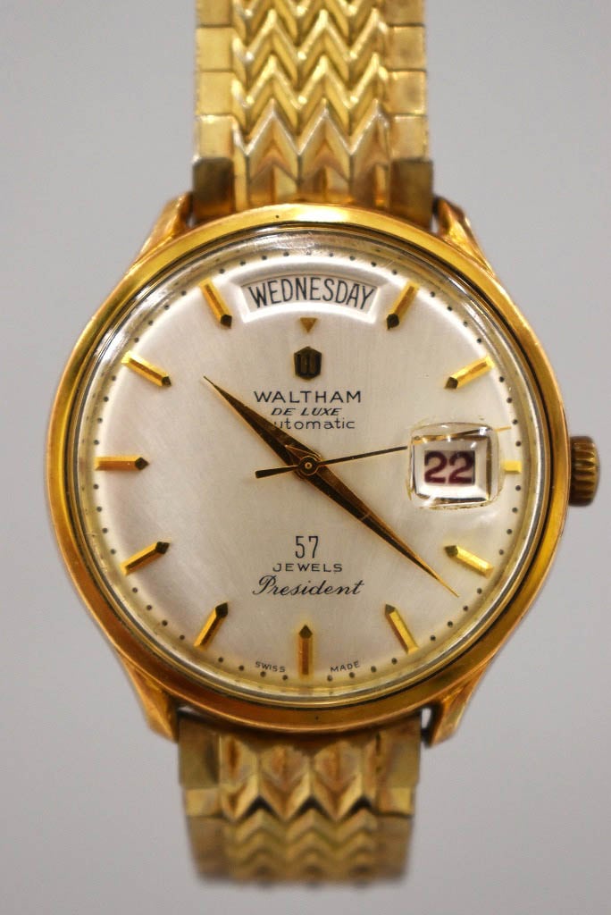 107609 腕時計 「WALTHAM DE LUXE President」57石 1970年前後 スイス
