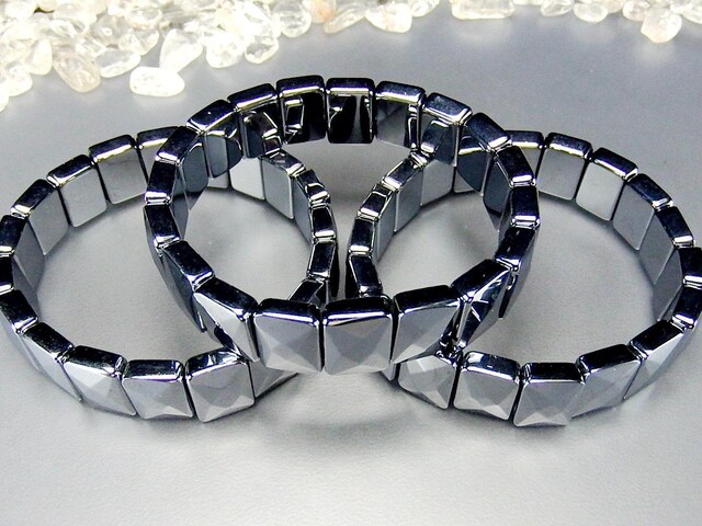 AAA高純度テラヘルツ鉱石カット面バングルブレスレット約14mm軽量健康