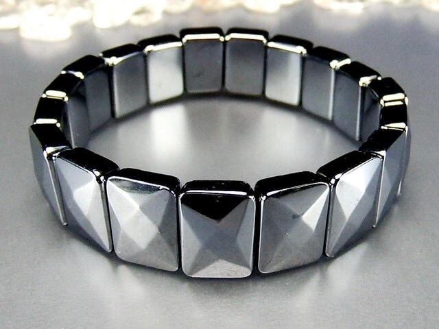 AAA高純度テラヘルツ鉱石カット面バングルブレスレット約14mm軽量健康