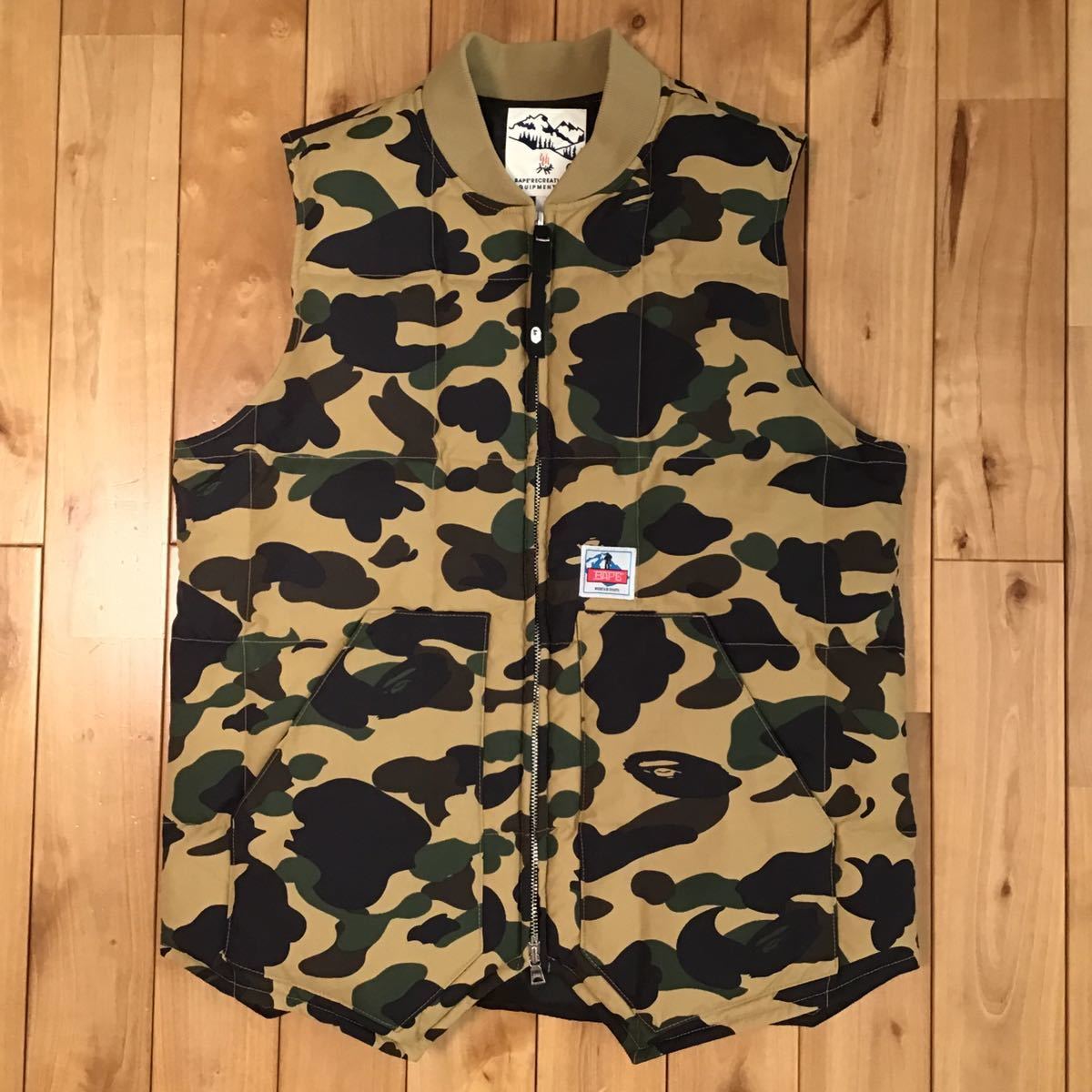 ダウンベスト 1st camo yellow Mサイズ a bathing ape BAPE エイプ