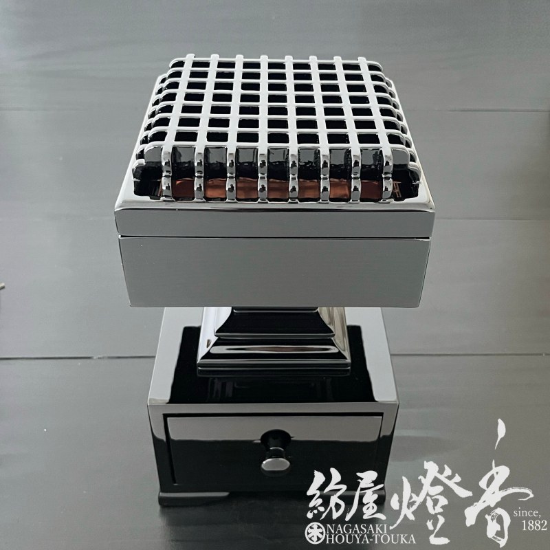 香道具/香器『燃香用香炉【常香盤(じょうこうばん)/5寸】紙箱[黒塗