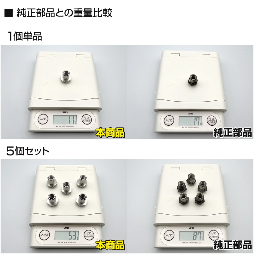 HONDA NSR250R専用 64チタン製 リアハブ スプロケット受け側ナット 5個