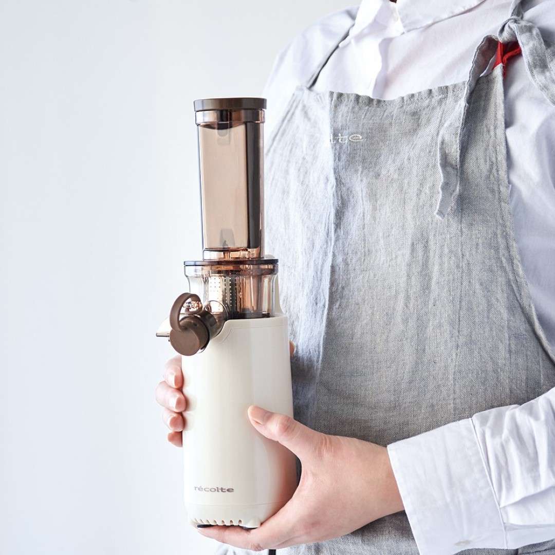 美品 レコルト コールドプレスジューサー 白 タオル掛け ステンレス