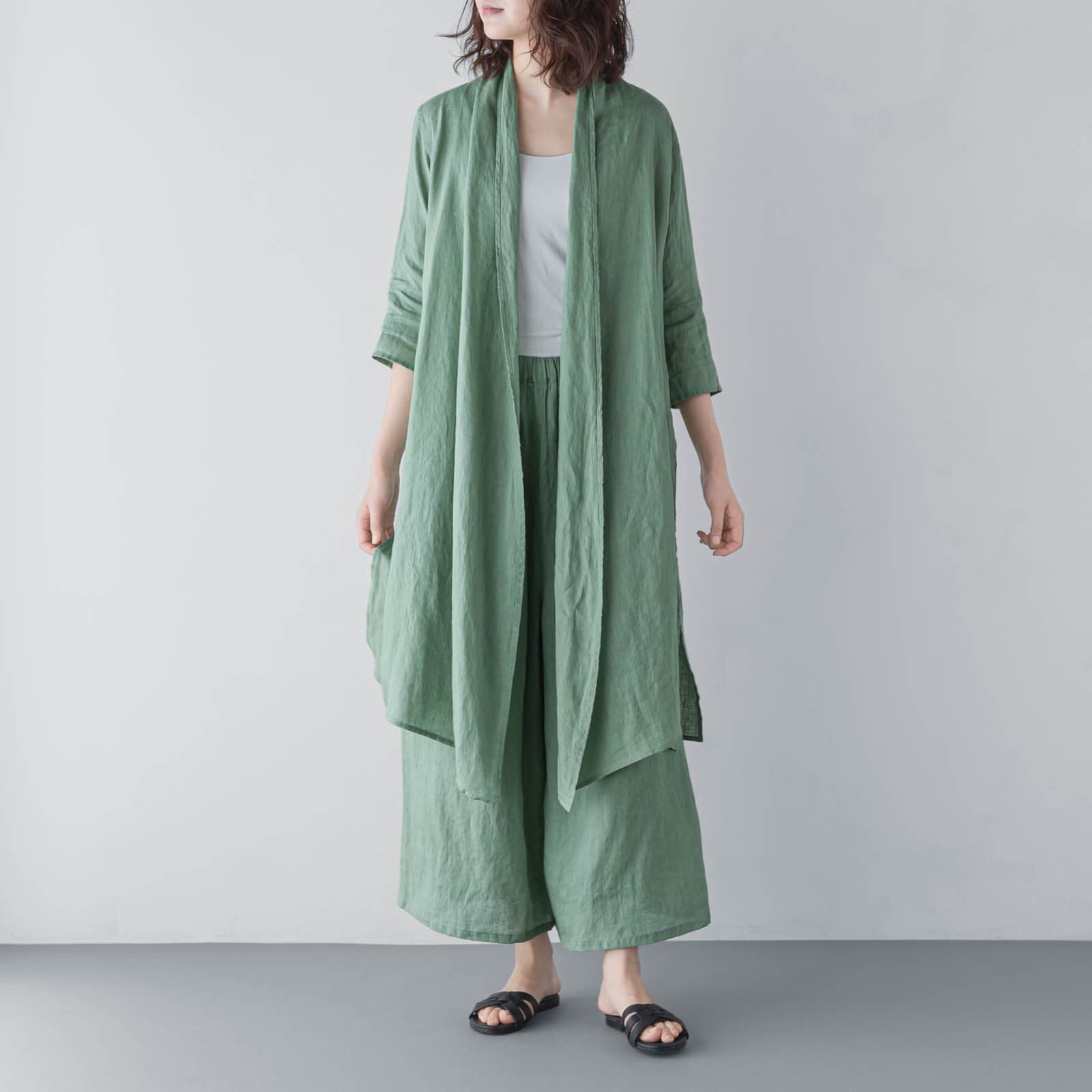 E56-1 ローブカーディガン _ ジェイドグリーン