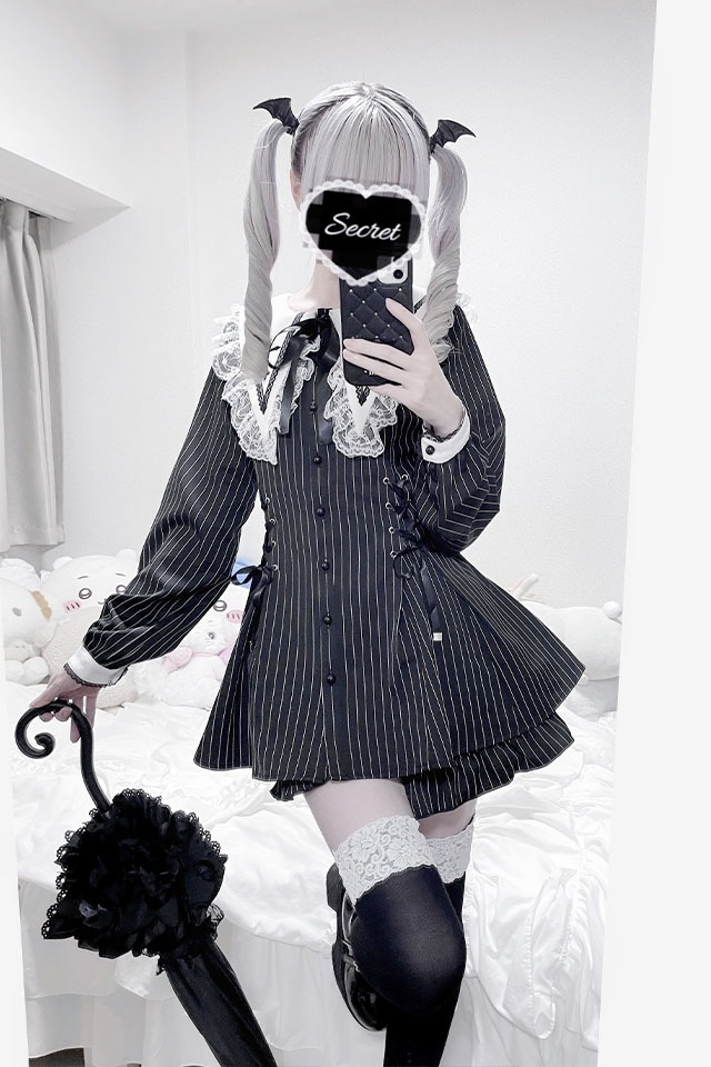 MA*RS】【二点セット】スピンドル付きクロス刺繍セットアップ - BLK