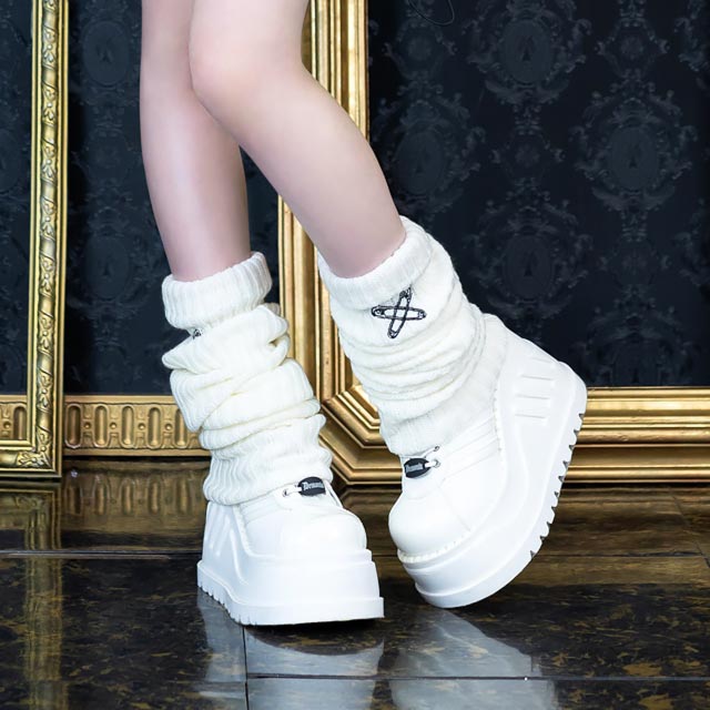 安ピンクロスレッグウォーマー 【PURPLE】｜LISTEN FLAVOR(リッスン