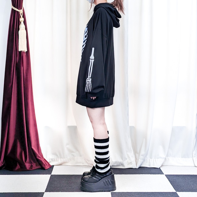 スケルトンベア ハーネスパーカー 【BLACK】｜LISTEN FLAVOR(リッスン