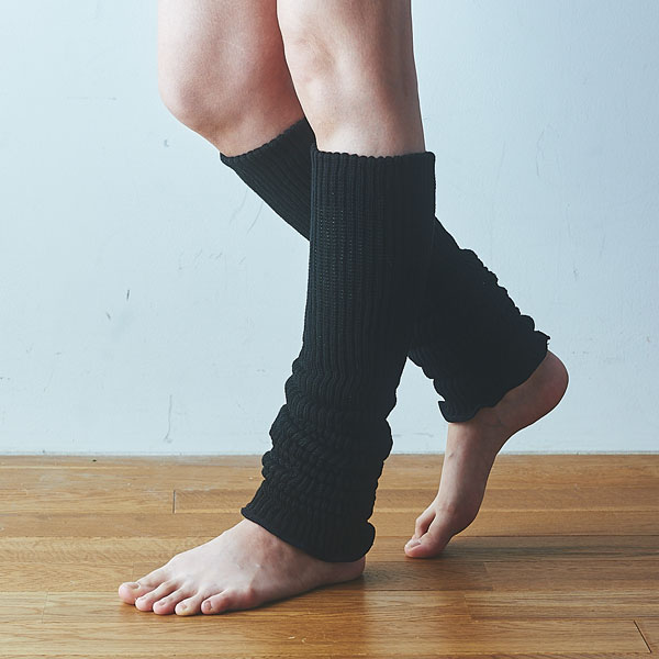 ライブコットン・二重織レッグウォーマー(55cm/ブラック) | ライブ