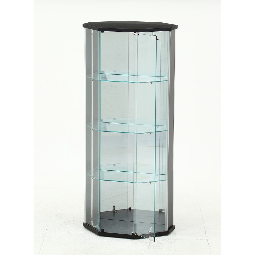 ガラスコレクションケース 4段 コーナー キャスター付き ディスプレイ