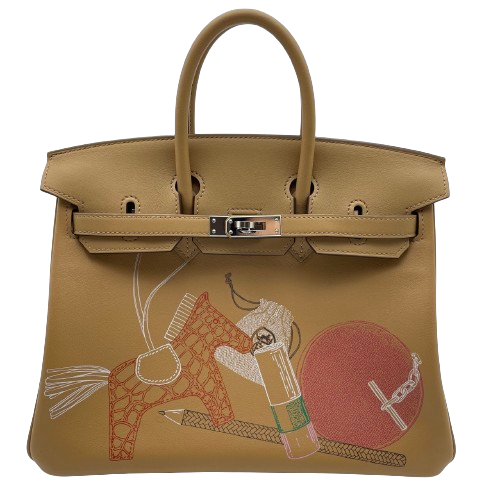 エルメス バーキン 25 ビスキュイ ヴォースイフト シルバー金具 Z刻印