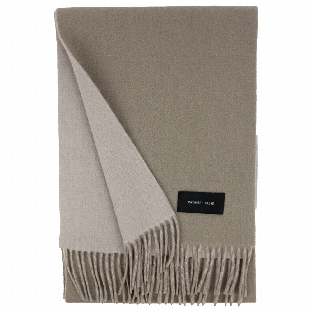 在庫限り】カシミヤブレンドシルケットウールリバーシブルマフラー