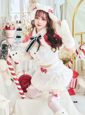 1～3営業日で発送】ホワイトニットバニーサンタ《クリスマスコスプレ9