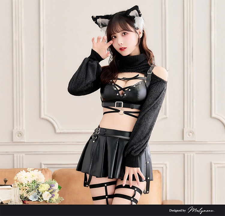 即日発送】ニットトップレザーグロスウルフ《ハロウィンコスプレ8点