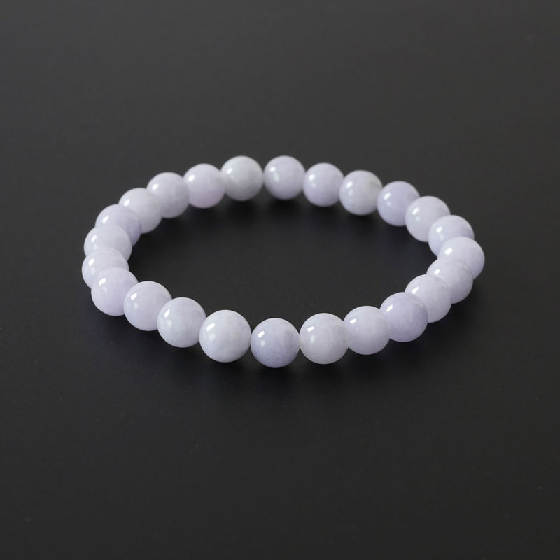 ミャンマー産ラベンダー翡翠ブレスレット（鑑別書付） 8mm｜マライカ