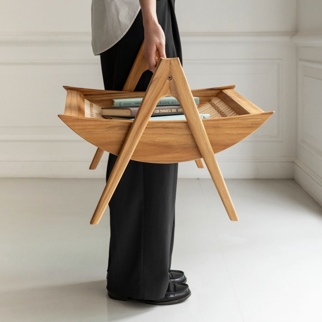 極美品maruniマルニ木工地中海マガジンラックサイドテーブル