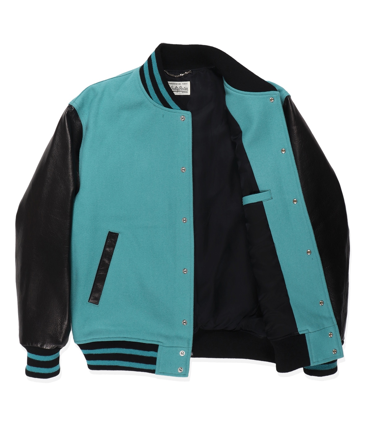 COWHIDE LEATHER VARSITY JACKET -B- (TYPE-1)【EMERALD】｜WACKO