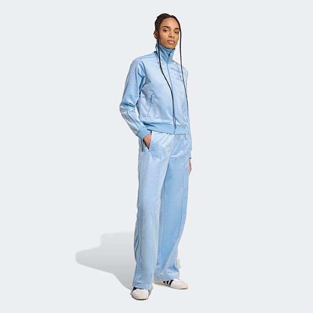 レディース アディカラー ベロア トラックトップ アッシュブルー