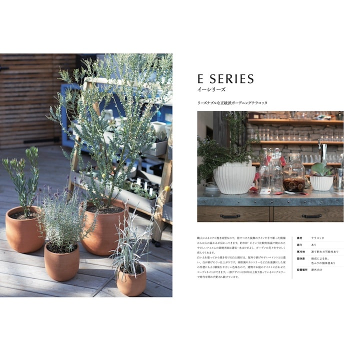 テラコッタ植木鉢 3鉢セット 10号 8号 6号 底穴あり イーシリーズ E-26