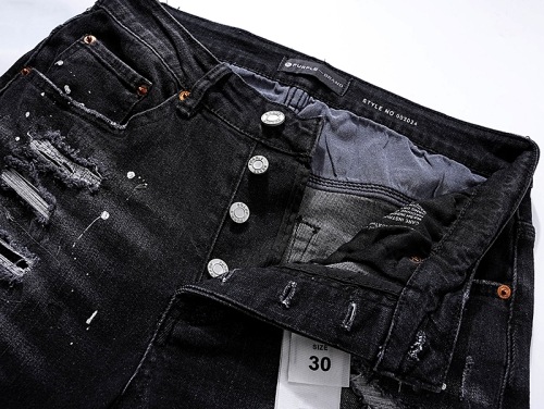 PURPLE BRAND ウォッシュド ペイント ダメージデニム イン ブラック