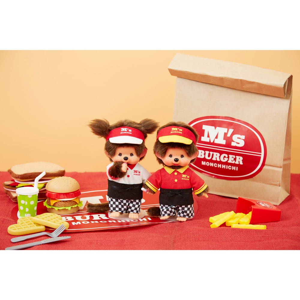 M's BURGER モンチッチ ショップスタッフ S 男の子|【ぬいぐるみの